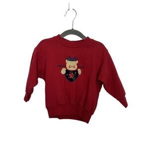 VTG 90s OshKosh B’Gosh Girl’s Holiday Teddy Bear Sweatshirt 2T Christmas
